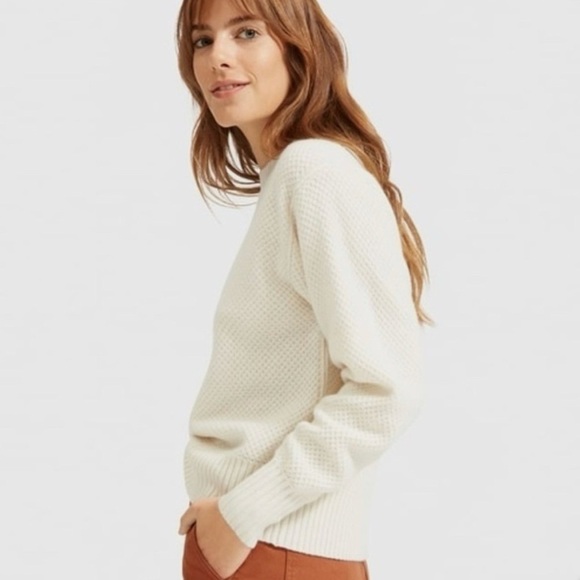 Everlane The ReCashmere Stroopwafel Crew Beige Size M - Picture 2 of 5